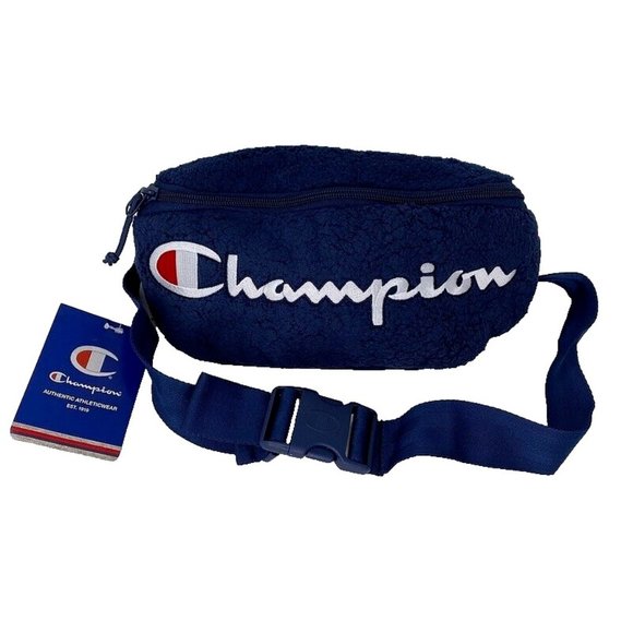 CHAMPION Sling Bag‎ Fanny Pack Travel Adjustable Waist Sherpa Big Script LOGO - Picture 1 of 6